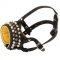 Handmade Leather Dog Muzzle Decorated with Studs and Cones