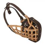 Leather Basket Dog Muzzle for Police Work