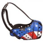 American Pride Painted Leather Dog Muzzle for Protection Training