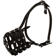 Lightweight Walking and Training Leather Cage Dog Muzzle