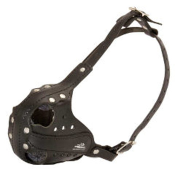 Sof Leather padded Dog Muzzle